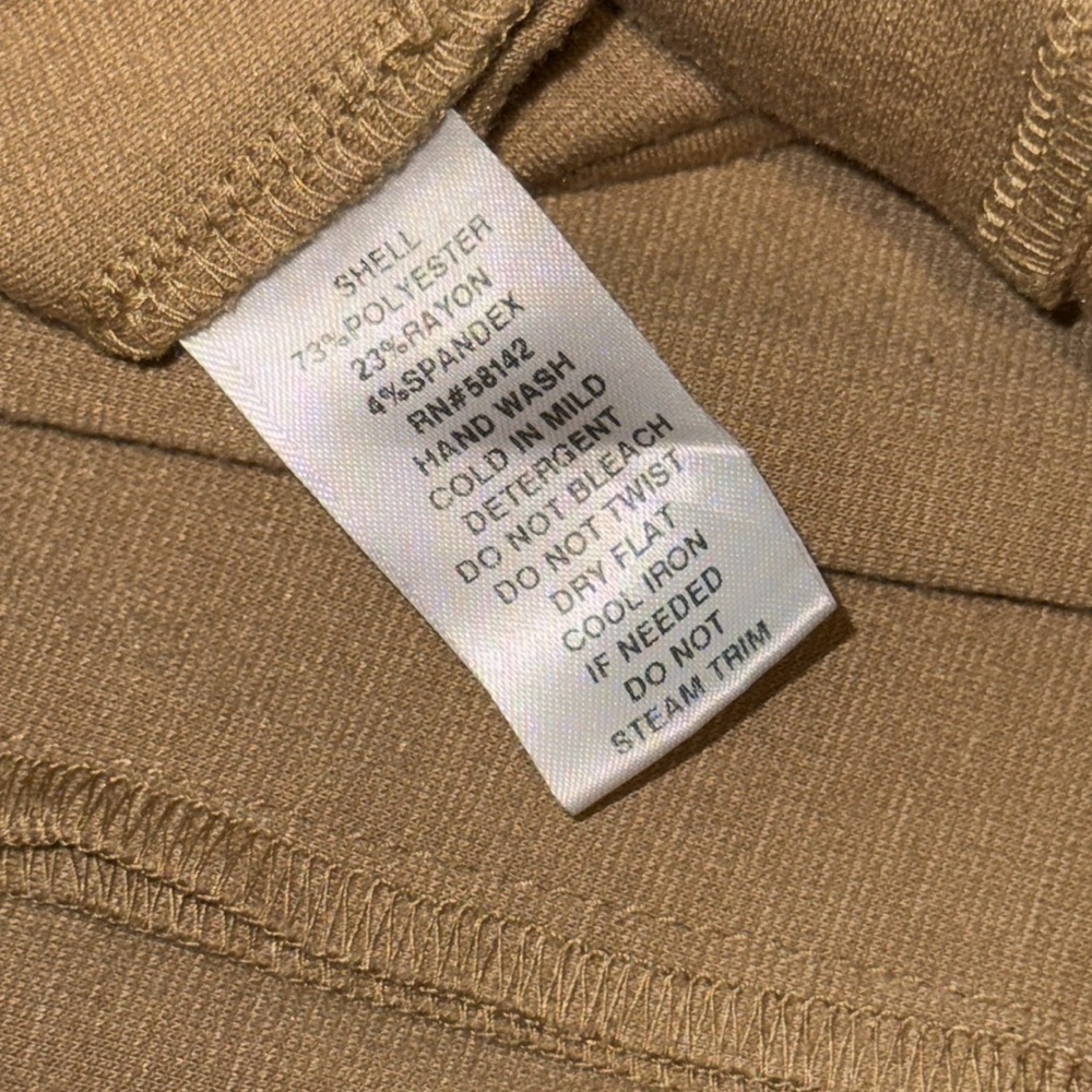 London Times camel tan long sleeve dress size 14 - Picture 7 of 8